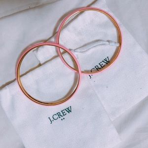 JCREW pink/gold slim bangle bracelet pair